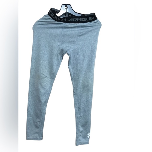 Under Armour Boy’s Fitted YLg Gray Leggings - Picture 1 of 10
